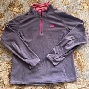 The North Face Gray and Pink Fleece Pullover
